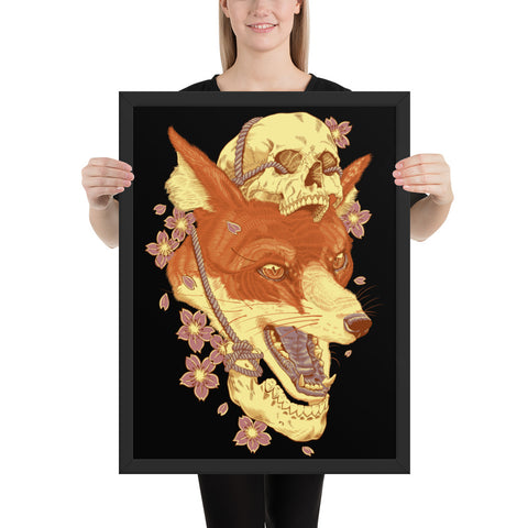 Fox Skull Framed Print - Brutal Bohemian